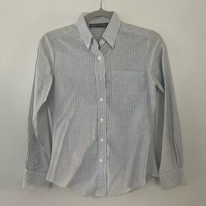Blue and White Stripe Button Up